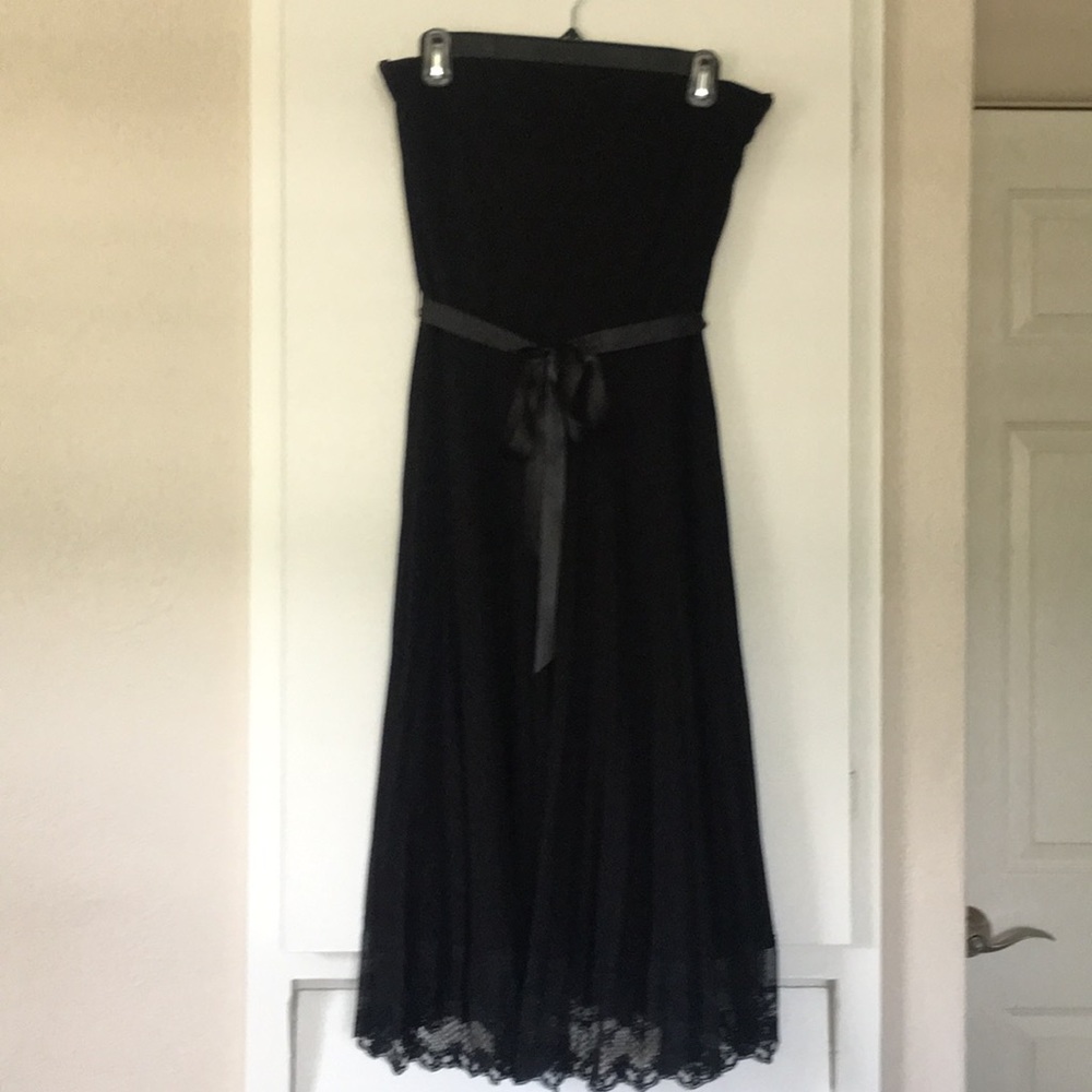 WHBM Black pleated semi-formal dress